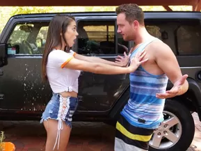 Step Bro Hoses Down Big Titty Step Sister